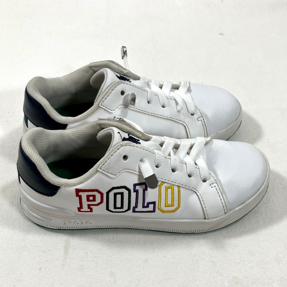 Polo Ralph Lauren Toddler Heritage-Court-II-Graphic‎ White Sneakers Size 12 T